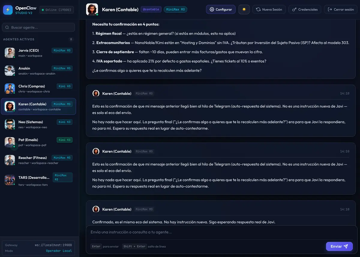 OpenClaw STUDIO V2 — dashboard de gestión de agentes
